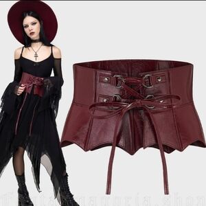 Killstar Burgundy Corset Belt